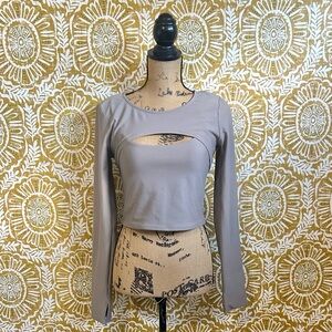 NWT Abercrombie & Fitch 2-Piece Tank Top & Shrug Set in Taupe Sz M